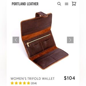 Portland Leather Company Trifold Leather Wallet